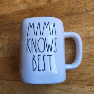 MAMA KNOWS BEST Rae Dunn White Ceramic Mug. GUC SEE PICTURES